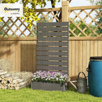 Outsunny Raised Garden Bed with Trellis for Climbing Plants, Planter Box with Self Draining Gap, Freestanding Trellis Planter for Outdoor, Patio, Deck, 35.75" x 15" x 70.75", Dark Gray