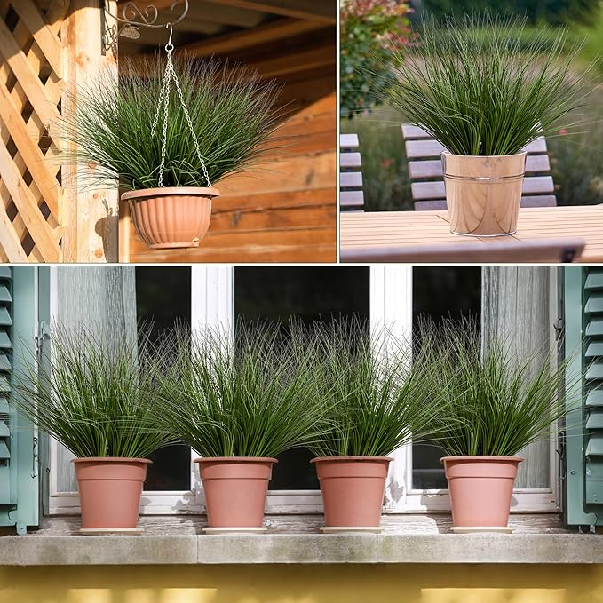 Artificial Plants Greenery 48 Pack Wheat Grass Stems 17.3 Inch Green