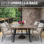 US Weight Durable Fillable Umbrella Base for Patio Table - 50 Pound Capacity Heavy Duty Adjustable Stand for Outdoor Umbrellas - Made in The USA