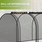 Outsunny 9' x 4' Crop Cage, Plant Protection Tent with Three Zippered Doors, Storage Bag and 4 Ground Stakes, for Garden, Yard, Lawn, Black