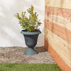 Arcadia Garden Products PL20GY Classic Traditional Plastic Urn Planter Indoor/Outdoor, 10" x 12", Gray