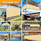 Artpuch Outdoor Pergola Shade Cover 9' X 12' Sun Shade Cloth with Grommets, 90% UV Protection Canopy Patio Privacy Screen (Customized Available) GN107, Wheat