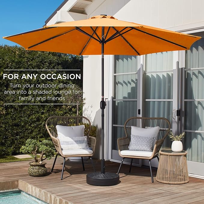 Best Choice Products 10ft Outdoor Table Compatible Steel Polyester Market Patio Umbrella w/Crank and Easy Push Button Tilt