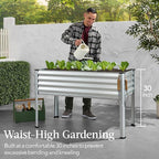 Best Choice Products 48x24x30in Galvanized Raised Garden Bed, Metal Elevated Planter Box, Vegetable Garden for Backyard, Patio, Balcony - Silver