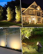 SUNVIE 6W Low Voltage Landscape Lights LED Low Voltage Lighting Warm White Landscaping Lights Waterproof Landscape Spotlights with Connectors Spot Lights Outdoor for Garden Tree Wall Yard, 12 Pack