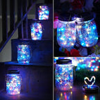 String Lights for Mason Jars, 8 Pack Solar Multi-Color LED Lid Inserts