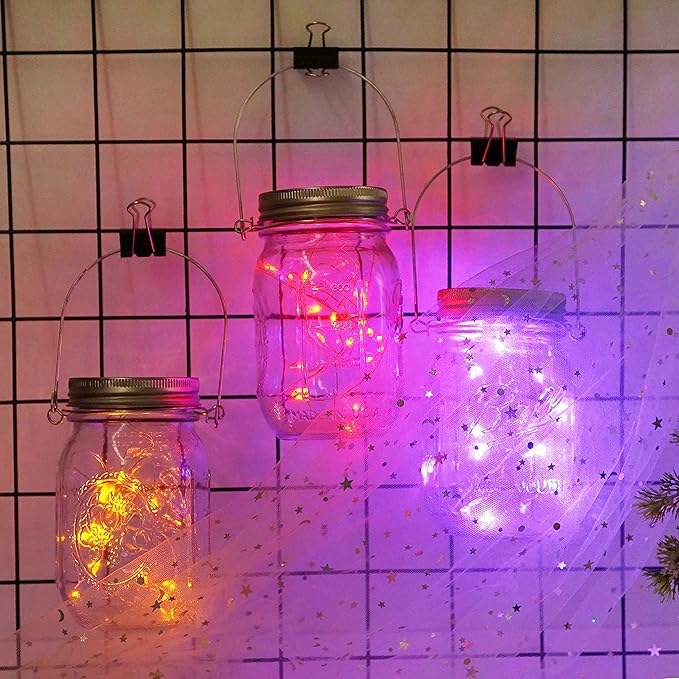 Indoor String Lights for Mason Jars, Solar Powered, Silver Wire