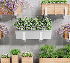 Y&M 6 Pack Adjustable Planter Brackets (6 to 12.5 in), Universal Window Box Brackets, Heavy Duty Iron Flower Box Wall Mounting Hooks for Balcony, Fences, Patio, and Garden - White
