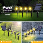 T-SUN Solar Spotlights, 4-in-1 Solar Landscape Spot Lights Outdoor Waterproof Auto ON/Off 5W Separate Solar Panel LED Lights, Solar Lights for Garden, Yard, Driveway, Pool Area(Warm White-3000K)