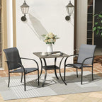 VICLLAX Patio Dining Table, Square Table Metal Outdoor Bistro Table - Image 2