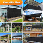 Artpuch Outdoor Pergola Shade Cover 19x22 FT Sun Shade Cloth with Grommets Black 90% UV Protection Canopy Patio Privacy Screen (Customized Available)
