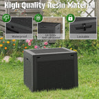 Outdoor Storage Box, Resin Deck Boxes Indoor and outdoor, Waterproof Storage Box Lockable Lid (Black,32 Gallon)