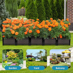 Large Planters for Outdoor Plants 14" Tall Planter Box, Raised Beds for Gardening Self Watering, Elevated Planter Box with Legs, Rectangular Garden Planters for Outdoor Plants Flowers, 78.7"L x 15.7"W