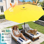 AreShark 9 FT Patio Umbrella for Outdoor, Outdoor Table Umbrella with Push Button Tilt and Crank, Outdoor Patio Umbrellas with 8 Sturdy Ribs for Market, Garden, Pool (Yellow)