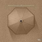 Best Choice Products 10ft Solar LED Offset Cantilever Hanging Market Patio Umbrella, Smooth 360° Rotation, 8 Sturdy Ribs, Easy Adjustment - Tan