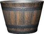 Classic Home and Garden S74CP5D-037R Whiskey Barrel Planter 5 Pack, 9", Kentucky Walnut