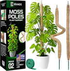 2 Pack 28'' Bendable Moss Pole Monstera Plant Support for Climbing Indoor Plants - Stakes for Potted Climbers - Tall Sticks Indoor Trellis for Houseplants - Accessories for Monstera Pot