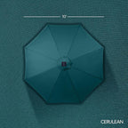 Best Choice Products 10ft Solar LED Offset Cantilever Hanging Market Patio Umbrella, Smooth 360° Rotation, 8 Sturdy Ribs, Easy Adjustment - Cerulean