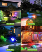 CORESLUX Smart RGBW Spot Lights Outdoor, Color Changing Warm White Landscape Lights with APP and Remote Control, Spotlight Waterproof for Garden Yard Patio Landscape, 1 Pack