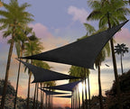 Amgo Custom Size 21' x 21' x 21' Black Triangle Sun Shade Sail Order to Make Canopy Awning UPF50+ AGSLT, 95% UV Blockage, Water & Air Permeable, 200GSM Commercial Standard (We Customize)