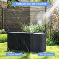 Deck Box, 75 Gallon Black Resin Lockable Storage with Wheels
