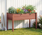 Raised Garden Bed with Legs, 48x24x30'', Outdoor Wood Elevated Planter Box, Thick Legs, w/Liner