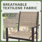 Flamaker Patio Chairs Textilene Outdoor Chairs Set of 6 Stackable Dining Chair for Backyard, Deck, Poolside (Beige)