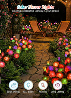 Brightown Outdoor Solar Flower Lights, 4 Pack 7-Color Changing Solar Garden Lights with Larger & More Realistic Rose, Bigger Solar Panel, Waterproof Solar Lights for Yard Garden Lawn Pathway Decor