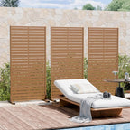 Casaphoria Metal Privacy Screen Outdoor, 72" H x 35" W Freestanding Decorative Privacy Screen for Patio Deck Balcony Garden with Stable Base, Black-Perilla