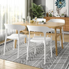 VECELO 4 Pack Plastic Stacking Chairs, Stackable Dining Chairs for Kitchen Restaurant Patio, Portable Indoor Outdoor Use, No Assembly Required, White
