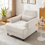Chaise Lounge Accent Chair Indoor with Adjustable Backrest, Oversized Armchair for Living Room & Bedroom, Upholstered Mid-Century Reading Chair, Comfy Single Sofa Chair, Modern Living Room Chair
