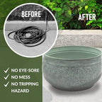 Good Directions 457 Key West Garden Hose Holder Pot, Large Capacity, Blue Verde Finish