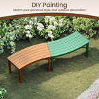 Tangkula Acacia Wood Outdoor Curved Bench Set of 2, Patio Garden Backless Fire Pit Bench with 800 lbs Weight Capacity, Outside Seating Furniture for Front Porch, Deck & Backyard