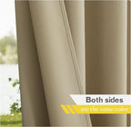 NICETOWN 2 Panels Outdoor Curtains for Patio Waterproof, Stainless Steel Grommet Indoor Outdoor Vertical Outside Weatherproof Drapes for Front Porch & Canvas, W55 x L84, Taupe