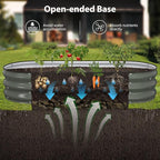Raised Garden Bed Kit, 5x2x1 ft Galvanized Planter Box Outdoor with Safety Edging, Large Metal Raised Beds for Gardening Vegetables Flower Fruits (Volcanic Ash)