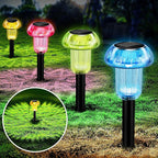 Easter Solar Pathway Lights Outdoor Decorative 4 Pack, Blue LED Mushroom Solar Lights Outdoor Waterproof Solar Powered Decor for Yard Driveway Patio, Valentines Day Halloween Christmas Garden Decor