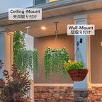 NACETURE Ceiling Hooks Heavy Duty 2 Pack - Plant Hooks for Ceiling Hanging Hook for Hanging Basket Hook, Light, Bird Feeders, Wind Chimes Décor Indoor & Outdoor (Black, 5 Inch 2 Pack)