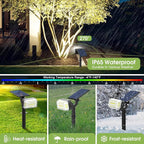 Solar Spot Lights Outdoor, 102 LED Solar Garden Yard Spotlight Waterproof Landscape Flood Powered Lights with Adjustable Light & Panel, 4 Lighting Modes for Walkway Driveway, 4 Pack(Cool White)