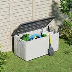 100 Gallon Plus Resin Deck Box, Waterproof Outdoor Storage Box - Image 2