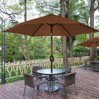 Blissun 7.5 ft Patio Umbrella, Yard Umbrella, Outdoor Market Umbrella with Push Button Tilt Crank, Brown