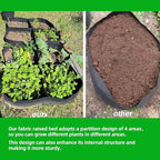 CJGQ Fabric Raised Garden Beds Outdoor, 2X2 Ft 4 Grids Plant Grow Bags,Vegetables Planter Raised Bed for Growing Potatoes Flowers, Square Plant Growing Container Bags for Outdoor Indoor