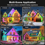 500FT Permanent Outdoor Lights Waterproof with Smart App Control Remote,DIY Scene Modes,Music Sync hronization,Eaves Lights for Garden Decor,Deck,Christmas