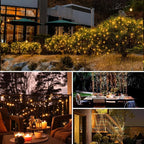 btfarm 4 Pack Solar String Lights Outdoor - Total 132FT 320LED Solar Fairy Lights Outside Waterproof 8 Modes, Copper Wire Solar Powered Twinkle Light for Garden Tree Christmas Wedding Party,Warm White