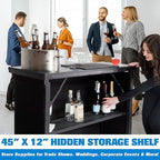 GoBar PRO Commercial Grade Portable Bar Table - Mobile Bartender Station for Events - Includes Black Skirt and Carry Case - Standard or LED