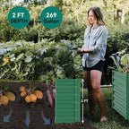 YITAHOME 6x3x2ft Outdoor Raised Garden Bed Kit, Large Metal Patio Planter Box with Gloves, Support Rod for Plants Vegetables Flowers, Green