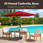 Umbrella Base - Heavy-Duty 19lbs Weighted Outdoor Stand for Patio Table, Tilt, and Lightweight Freestanding Umbrellas by Pure Garden (Black)