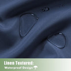 HolidayIdeas Waterproof Outdoor Curtains for Patio, 6 Panels - 54x108 Inches - Weatherproof Privacy Outsides Curtains for Backyard Porch Gazebo, Sunlight & UV Blocking (Navy, Grommet Top)