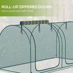 Outsunny 8' x 4' Crop Cage, Plant Protection Tent with Two Zippered Doors, Storage Bag and 4 Ground Stakes, for Garden, Yard, Lawn, Green