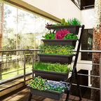 Outland Living 4Ft Vertical Raised Garden Bed - 5 Tier Food Safe Planter Box for Outdoor and Indoor Gardening Perfect to Grow Your Herb Vegetables Flowers on Your Patio Balcony Greenhouse Garden