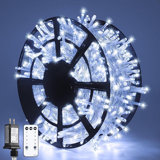 String Lights 168 FT 600 Cool White LED with Remote